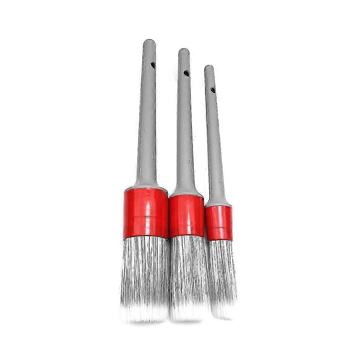 Super Soft Synthetic Detailing Brushes Set Handle For Wheels,tires, Engine Bay, Leather Seats, Door