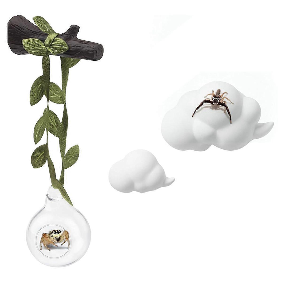 4pcs Jumping Spider Hide Glass Ball Habitat Cloud Platform Ledges Jumping Spider for Decorating Jump