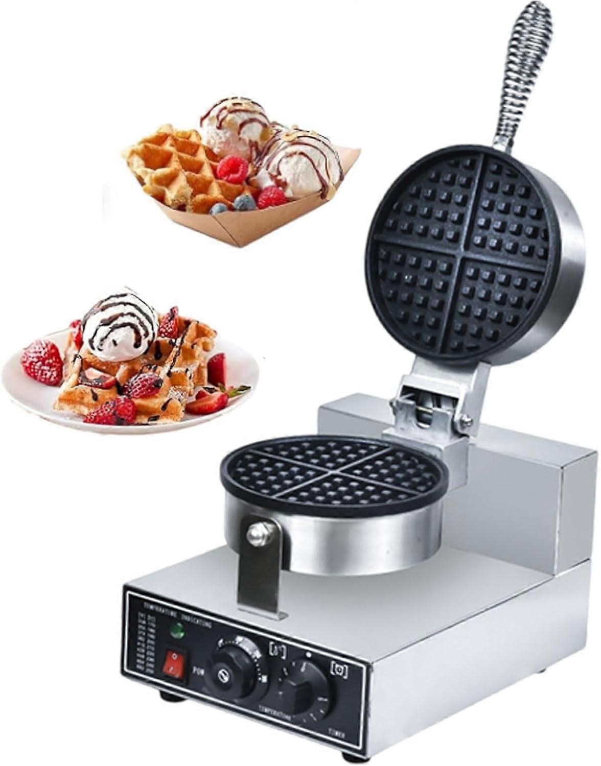 Electric Waffle Maker 1200W NonStick Single Head with Adjustable Temperature 50300°C for Home Cafe Restaurant Use
