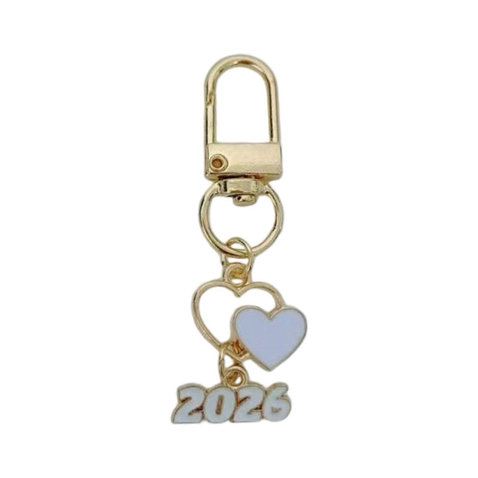 Heart Design Keychain Rustproof Alloy Material Versatile Decorative Item For Keys Backpacks Gift Giving Moments  White