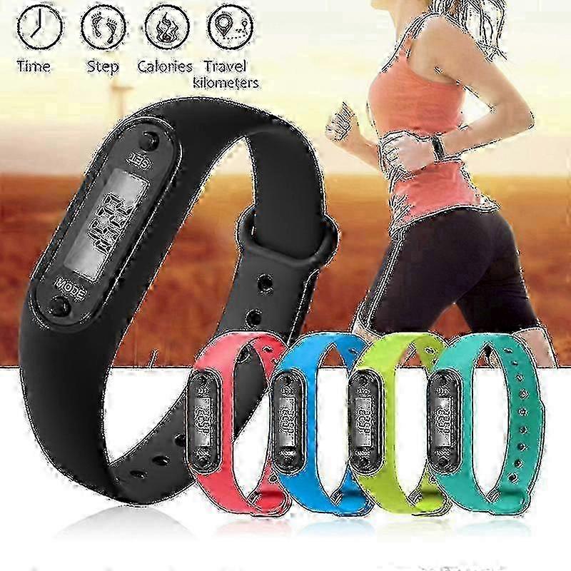 Fitness Tracker Lcd Digital Pedometer Walking Step Calorie Counter Wrist Watch -DGJR