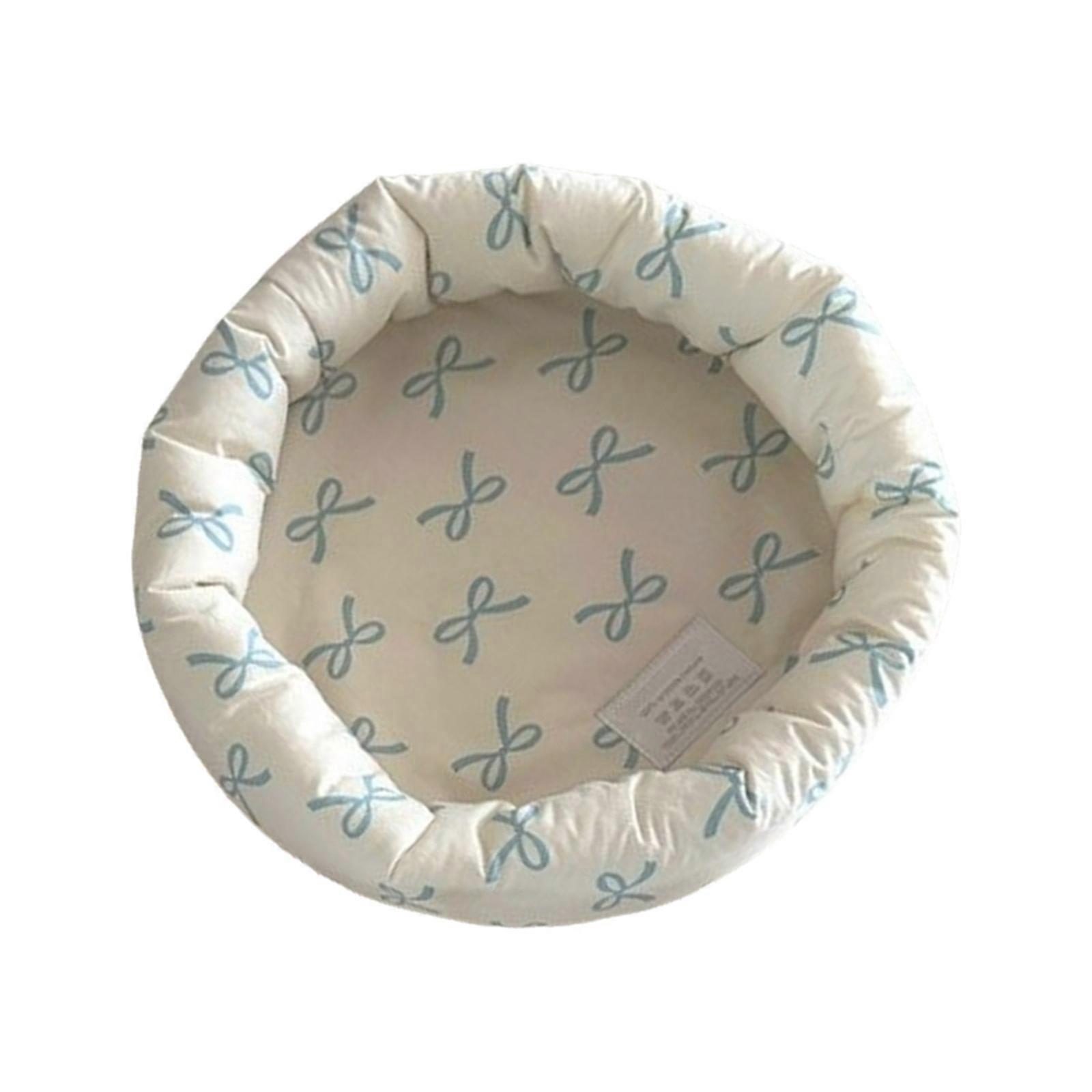 Portable Round Storage Container Multipurpose Round Organizers Basket with Bowknot Print for Office and Bedroom Use Multicolor