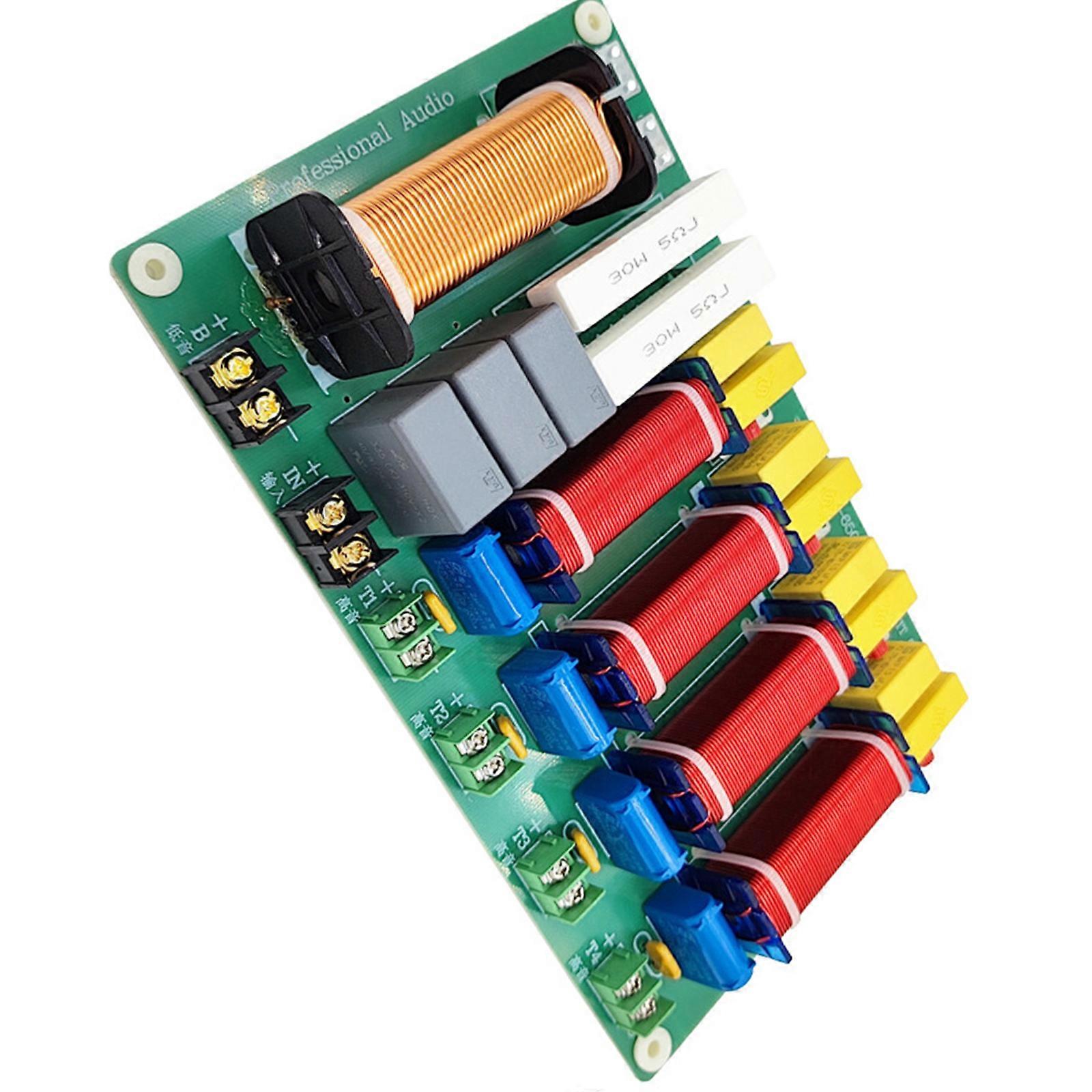 5-Channel Frequency Divider HiFi Class Circuit Board Stereo Speaker Crossover Filters Treble/Bass 1000W High Power Multicolor