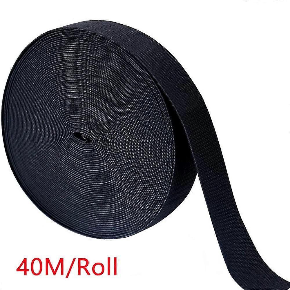 15MM 40M/Roll Sewing Elastic Bands for Knitting Stitching Stretch Flat Elastic Cord Wide Braided Elastic Spools DIY Crafting Too