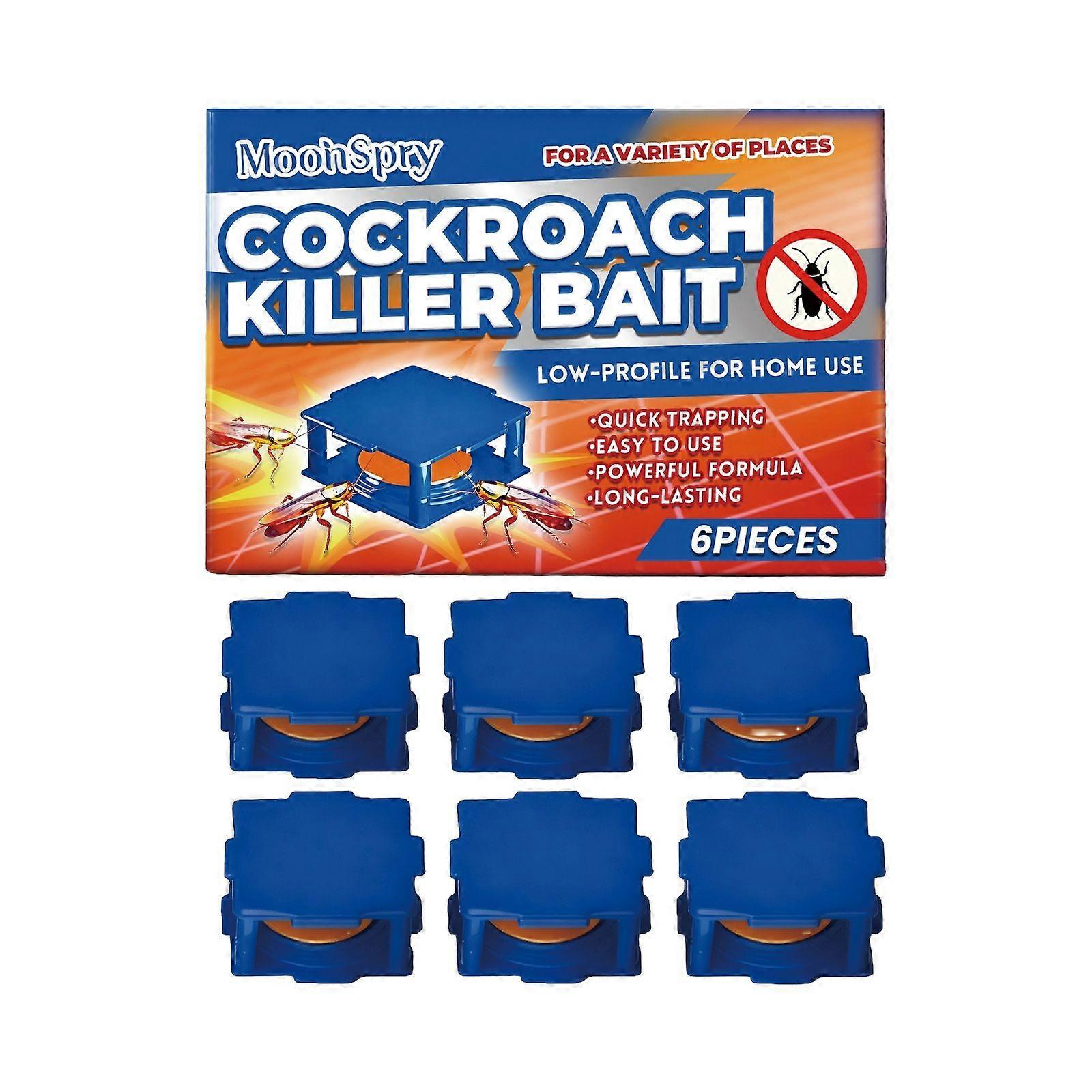 6PCS Roach Killing Bait, Large Roach Bait Station, Effective Cockroach Repellent and Gel Suitable for Various Roaches Nests Home Use