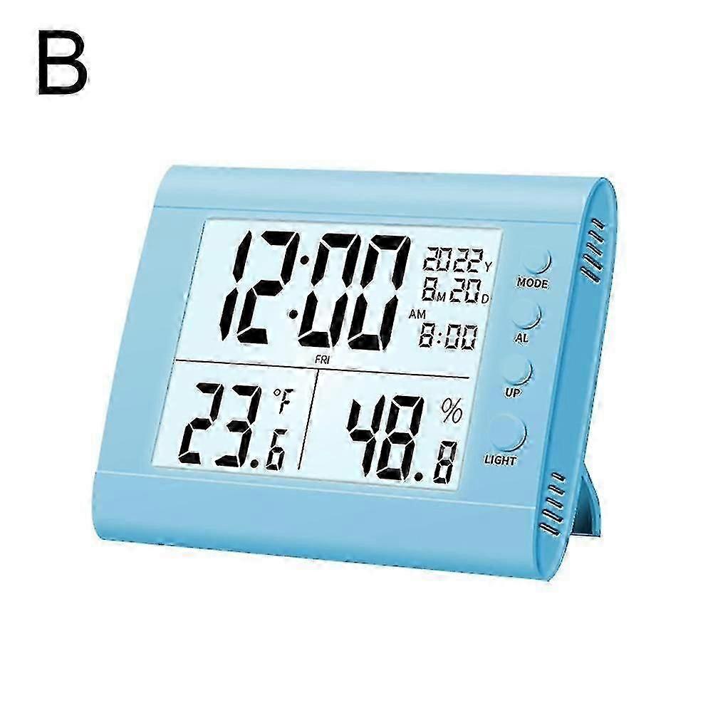 Hygrometer Thermometer Digital Humidity Temperature Monitor Gauge Alarm Clock