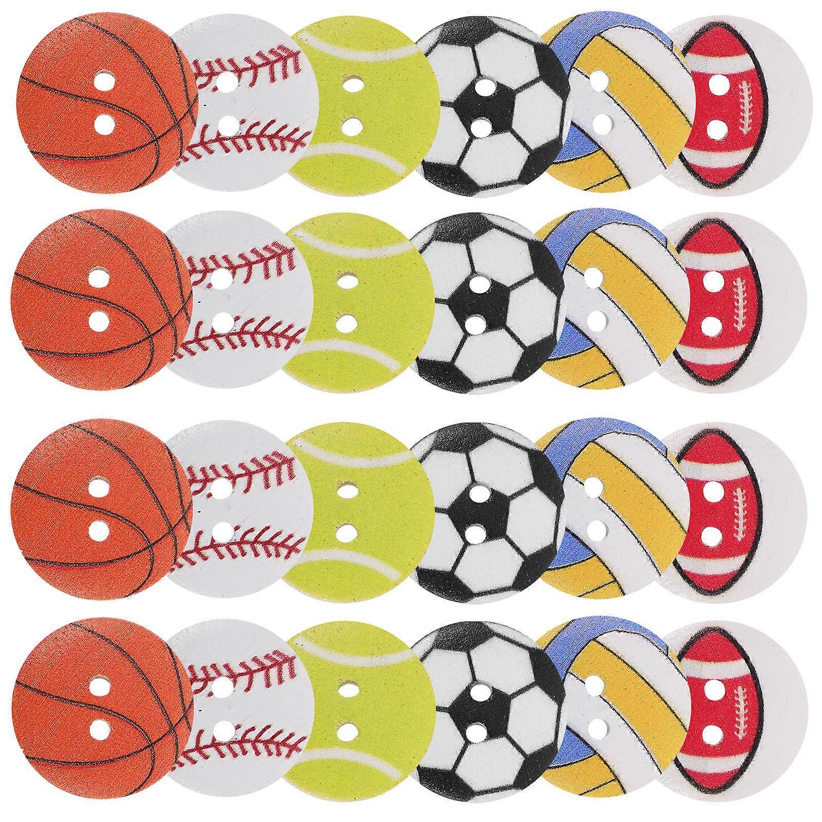 Decorative Wooden Buttons For Craft Projects And Assorted Color Round Shape 100Pcs