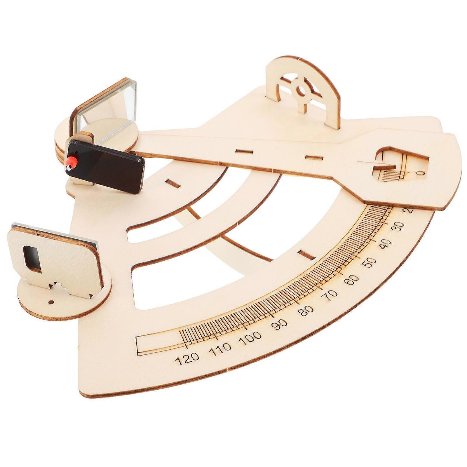 Handmade Toy Sextant Model for DIY Experiment Toy One Set Beige Wood