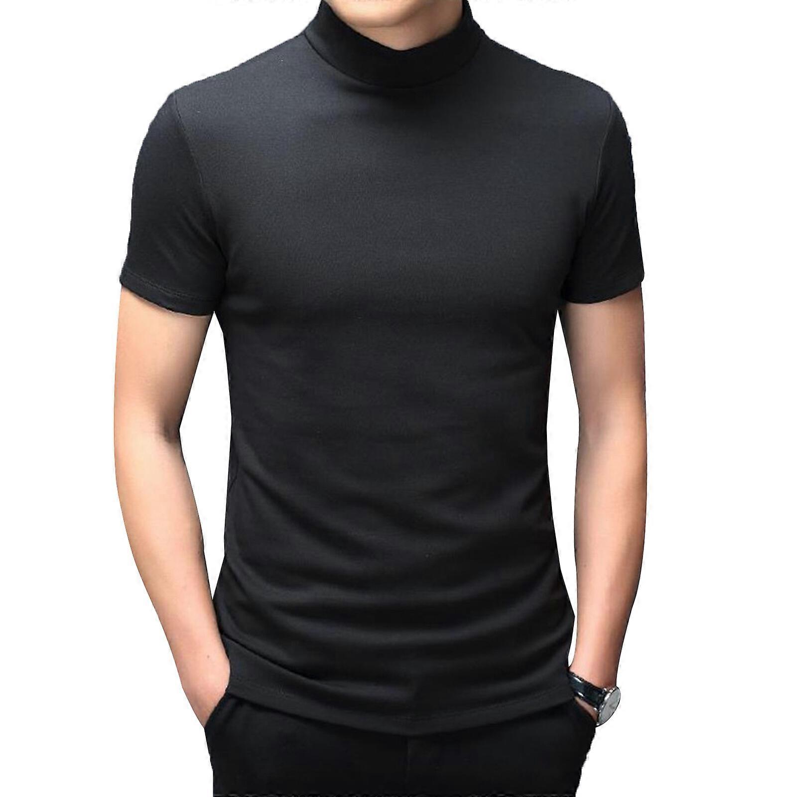 Mens T-Shirt Basic Mock Turtleneck Slim Fit Undershirt Pullover Thermal Tops