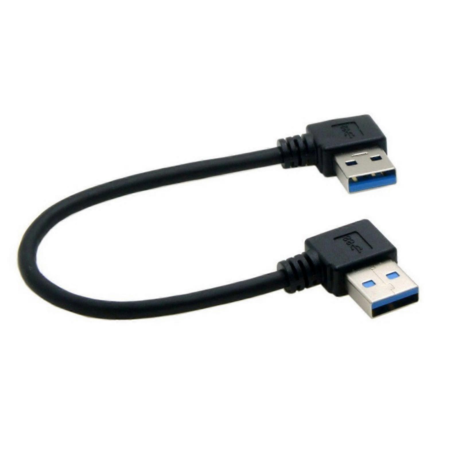 Optimized USB 3.0 A Male to A Male Cable with 90-Degree Angled Ends for Convenient Connection in Multiple Colors