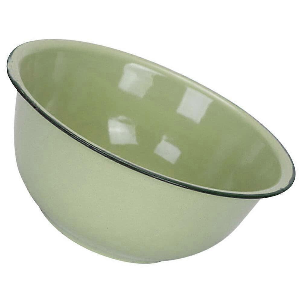 Large Vintage Enamel Mixing Bowl for Kitchen Salad Soup Dough Retro Design 21x21x9.5cm
