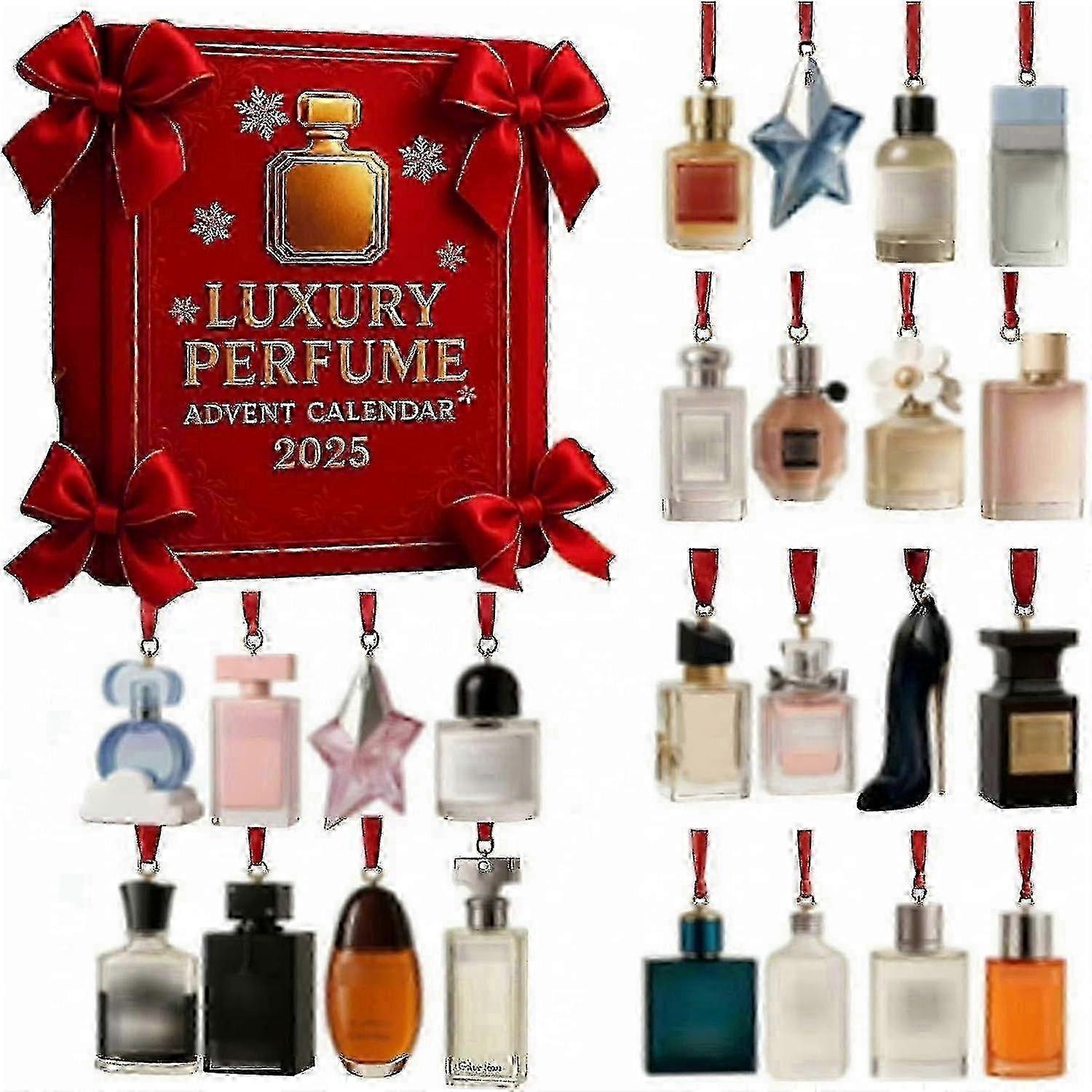 Luxury Perfume Advent Calendar 2025: 24-Day Christmas Countdown with Premium Acrylic Ornaments & 2D Perfumes Box Set