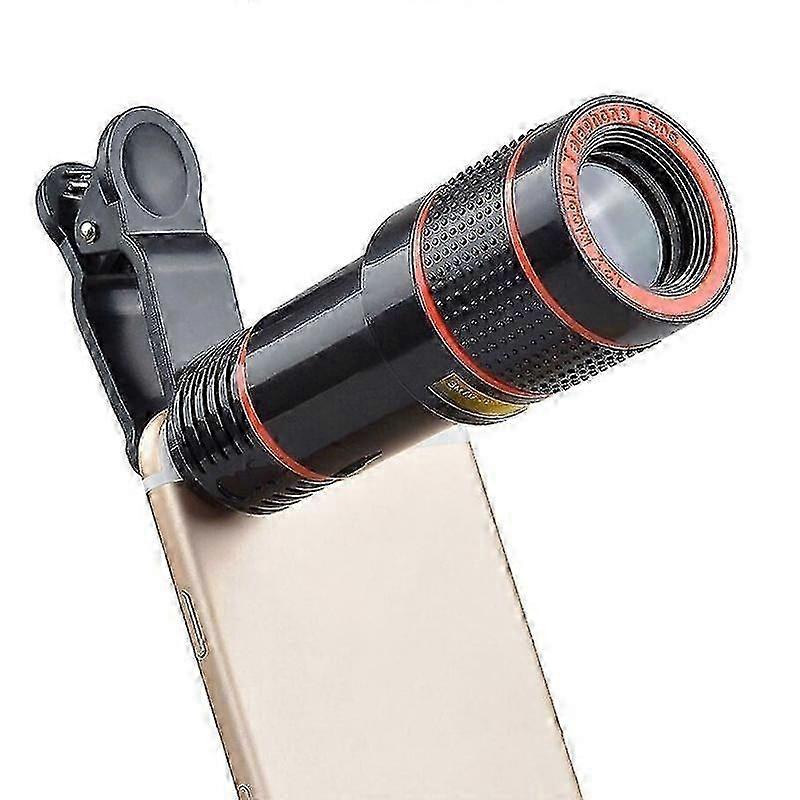 Clip-On 12x Zoom Lens for Universal Mobile Phone Telephoto Camera Enhancement