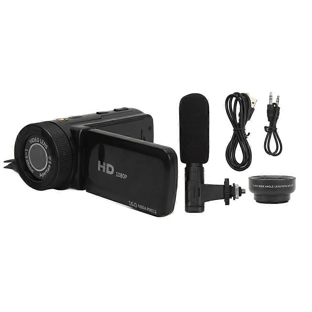  Video Camera Camcorder Supporting Stereo Recording 2.4 Inch IPS USB Interface Digital Camera Recorder for Travel