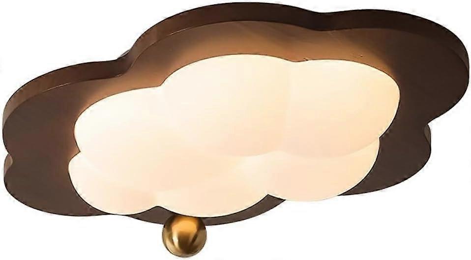 Nordic Wooden LED Ceiling Light Fixture with 3 Color Temperature Options for Living Room Bedroom