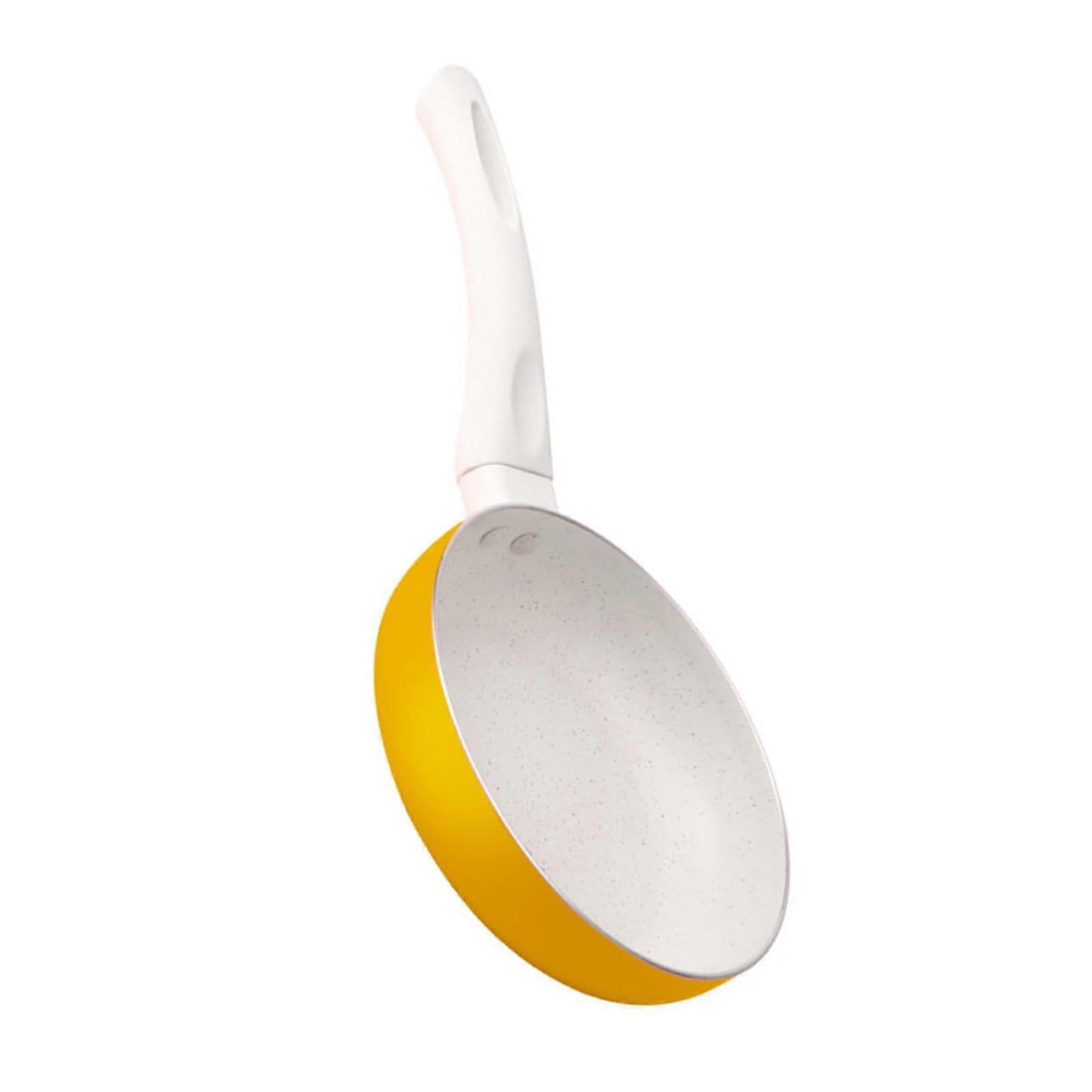 Nonstick Frying Pan with Temperature Control, Granite Coating for Induction and Camping, Yellow