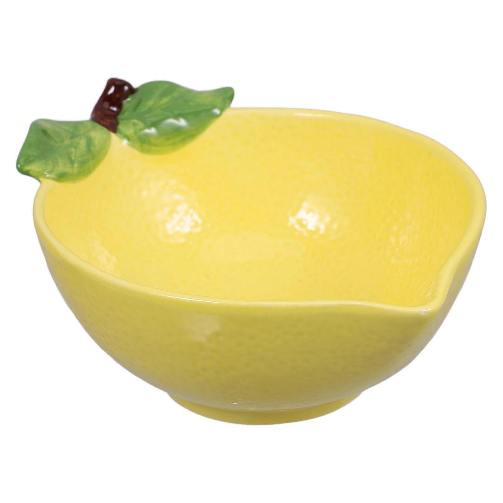 Multi-Use Lemon Shape Salad Bowl for Dining Table Ceramic