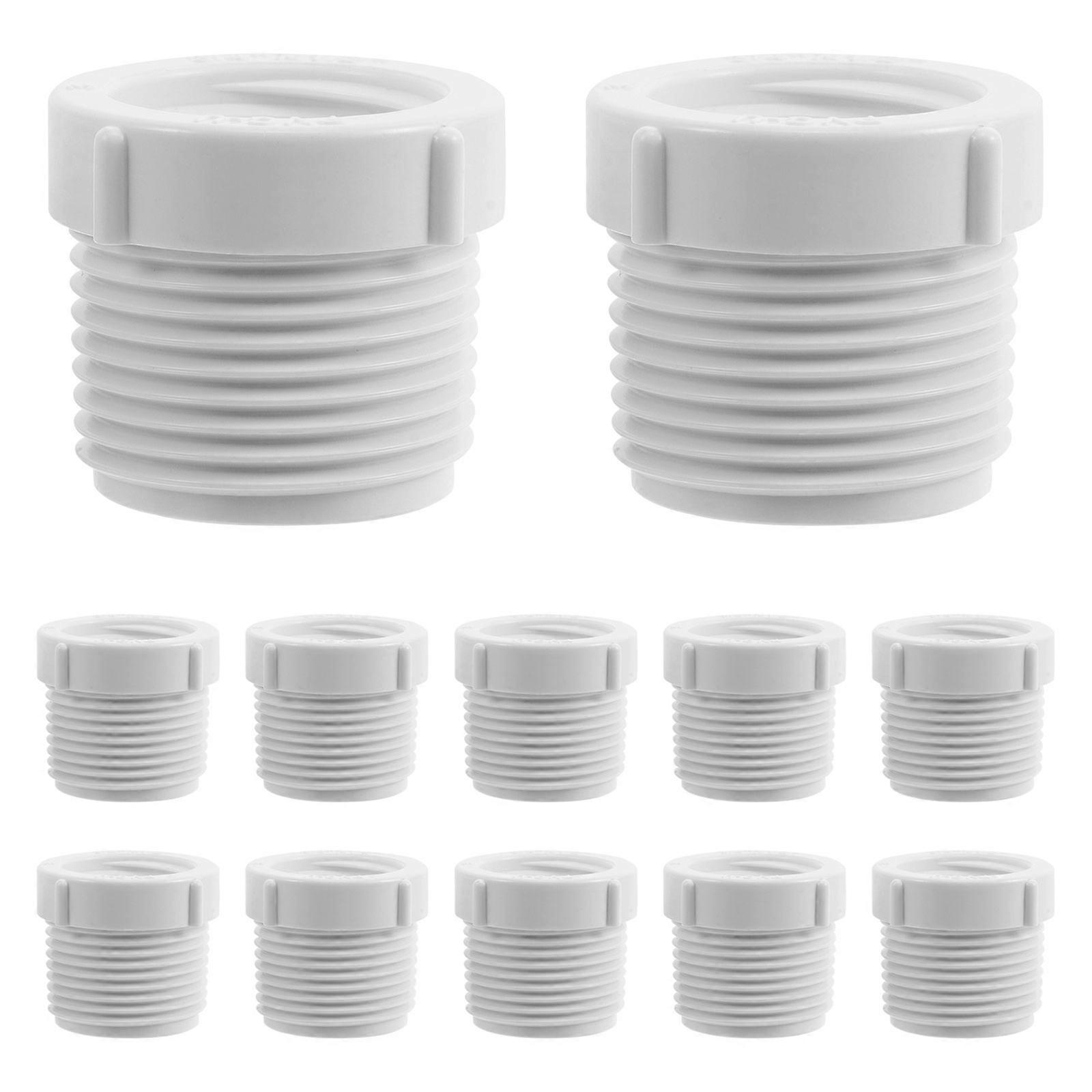 PVC Pipe Fitting Threaded Adapter for Household and Industrial 12Pcs Set