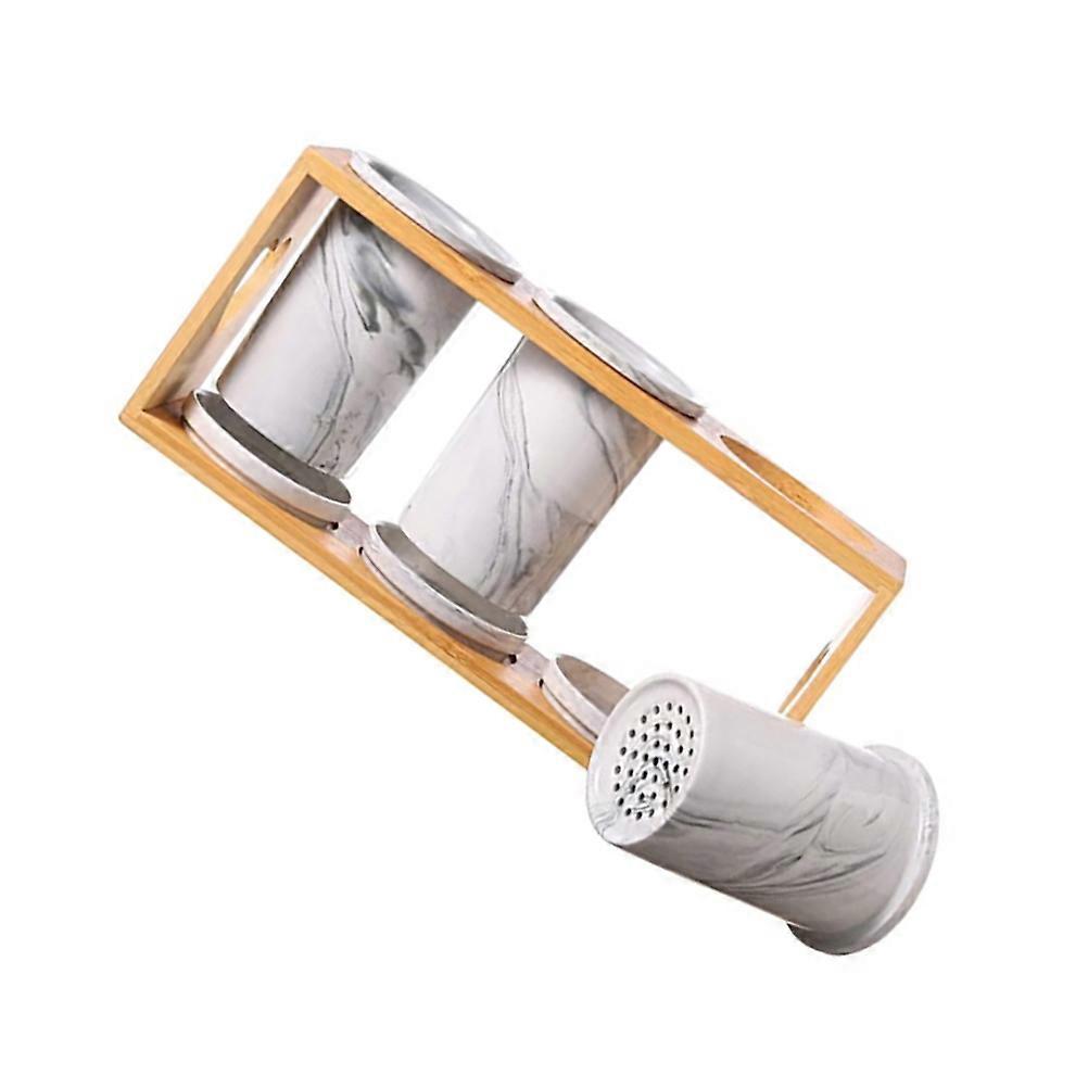 Cutlery Storage Rack for Kitchen Organization 1Pcs Ceramic Stone Pattern Canister
