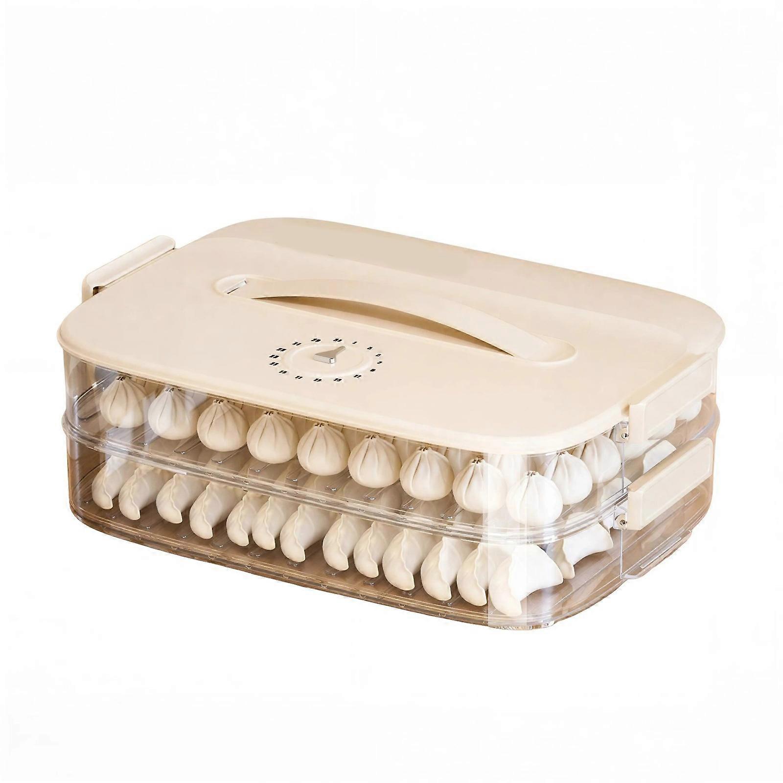 Dumpling Storage Solution with Compartmentalized Designs for Dumpling and Wonton for Refrigerator Organization Multicolor