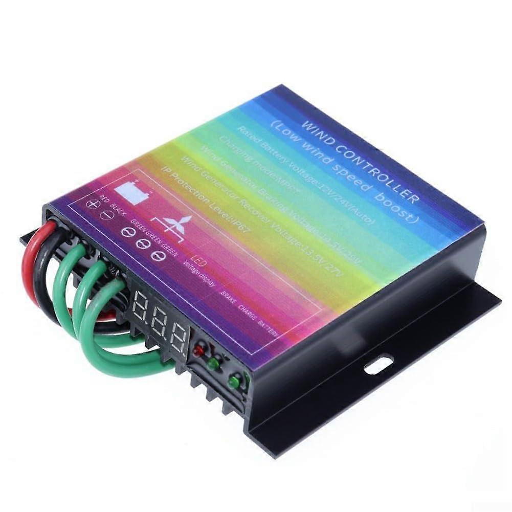 MPPT Wind Turbine Charge Controller 500W IP67 Waterproof Boost Charging for 12V 24V OffGrid Power