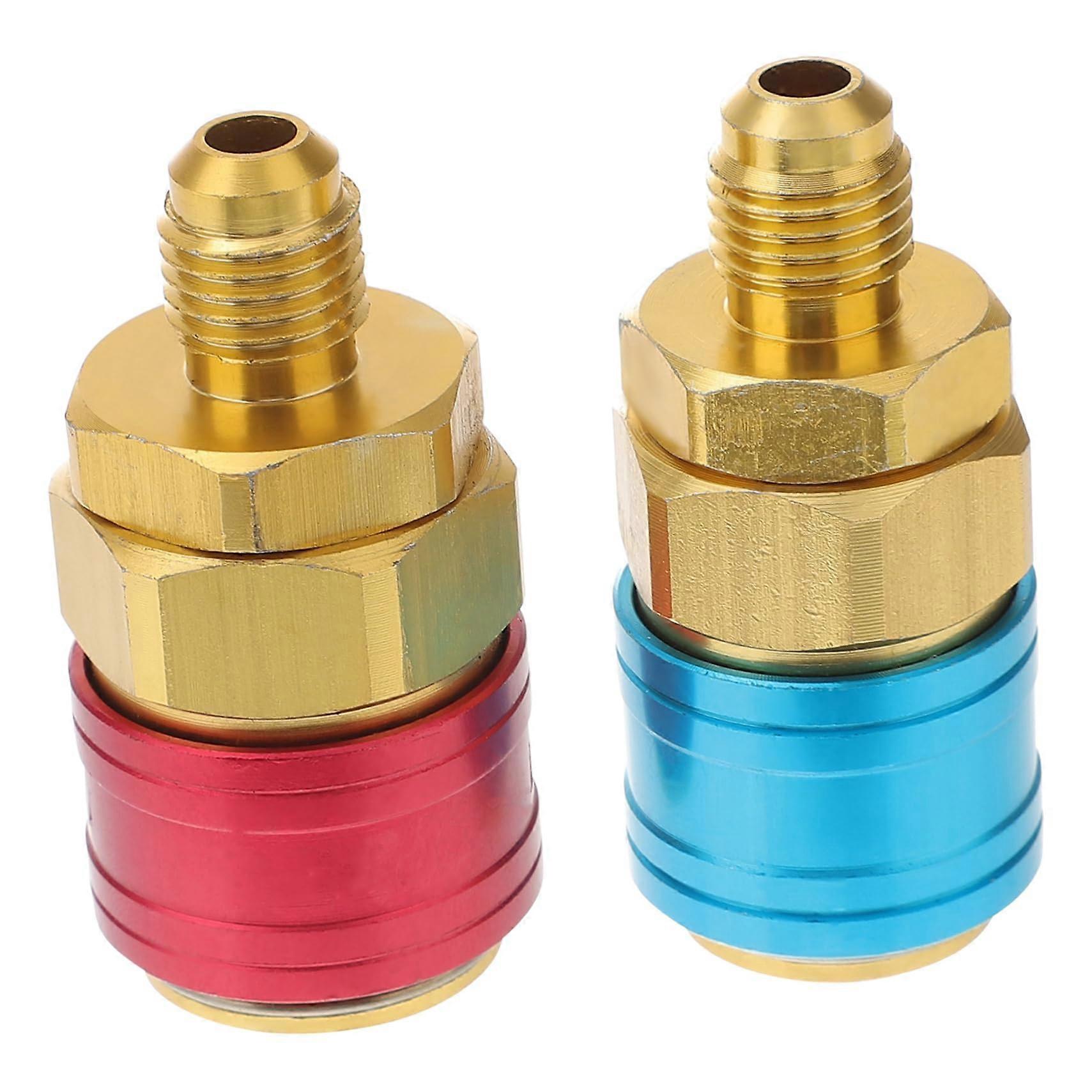 2Pcs Car AC Quick Coupler Kit  and Low Pressure ColorCoded Connectors with LeakProof Seal