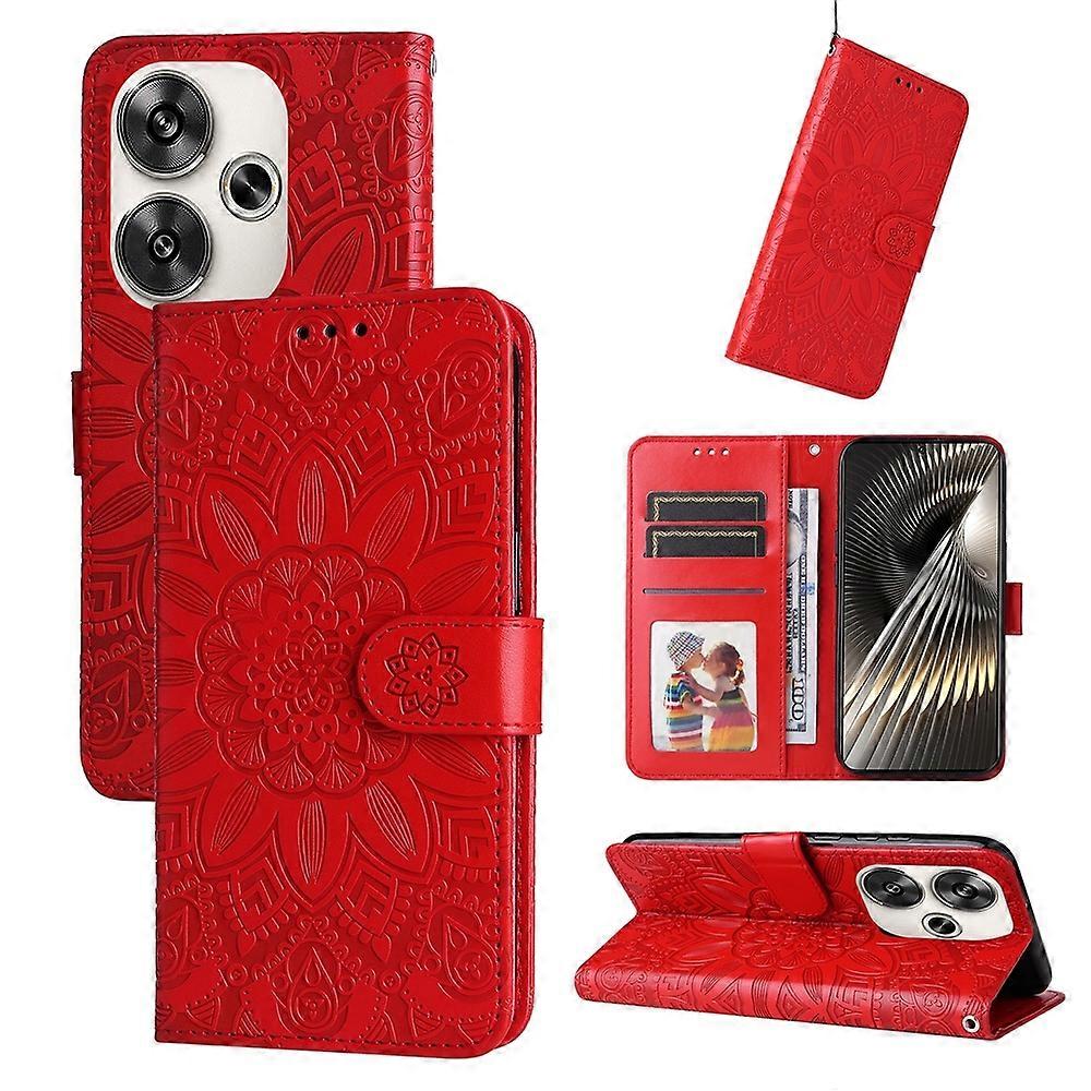 Embossed Sunflower Leather Phone Case