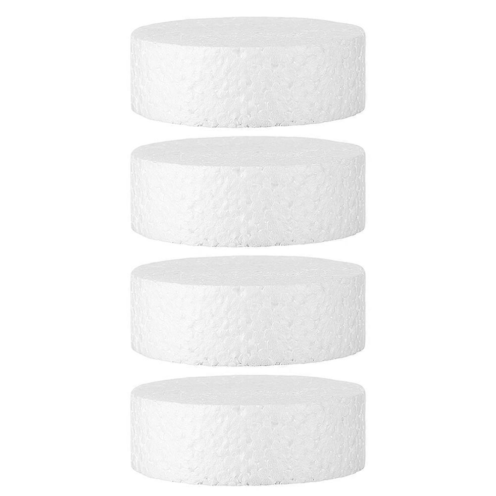 White Round Foam Plate Foam Cake Dummy for Decoration 4Pcs Kit