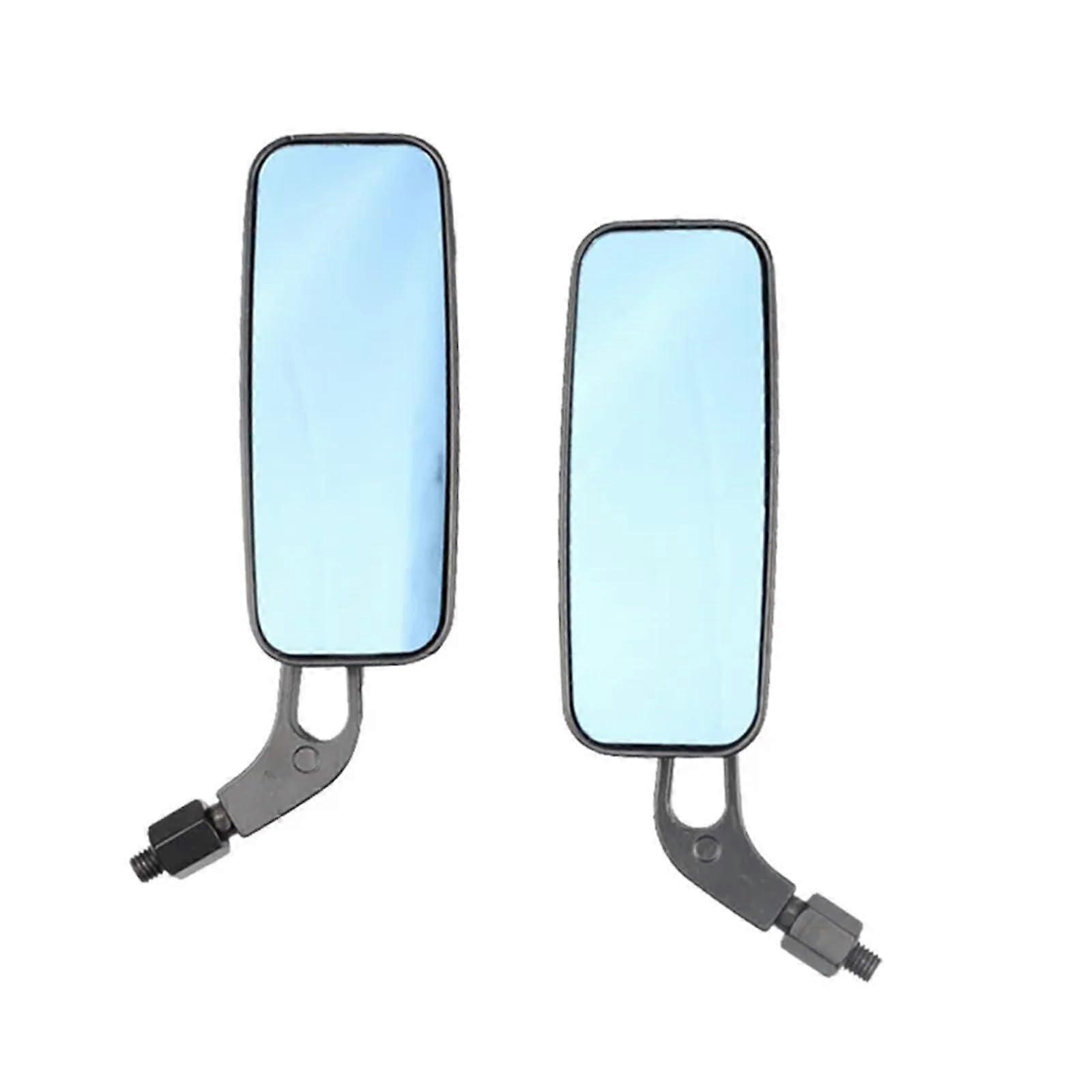Motorcycle Rear View Mirrors Adjustable Square Handlebar with Wide Angle Convex Blind Spot View