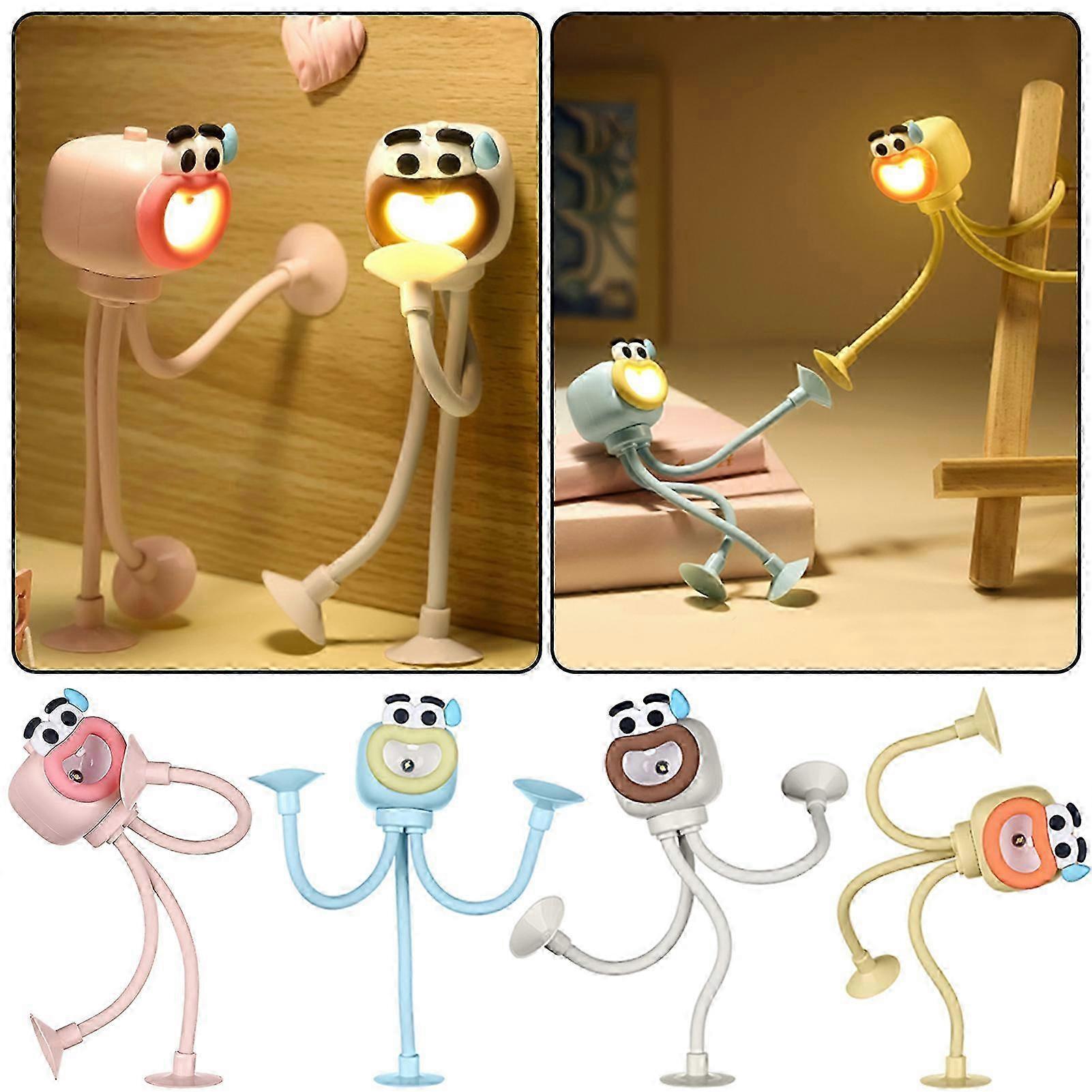 Changeable-Shape Funny Night Light Mini Cute Suction Bedside Lamp Great Present Idea  Blue