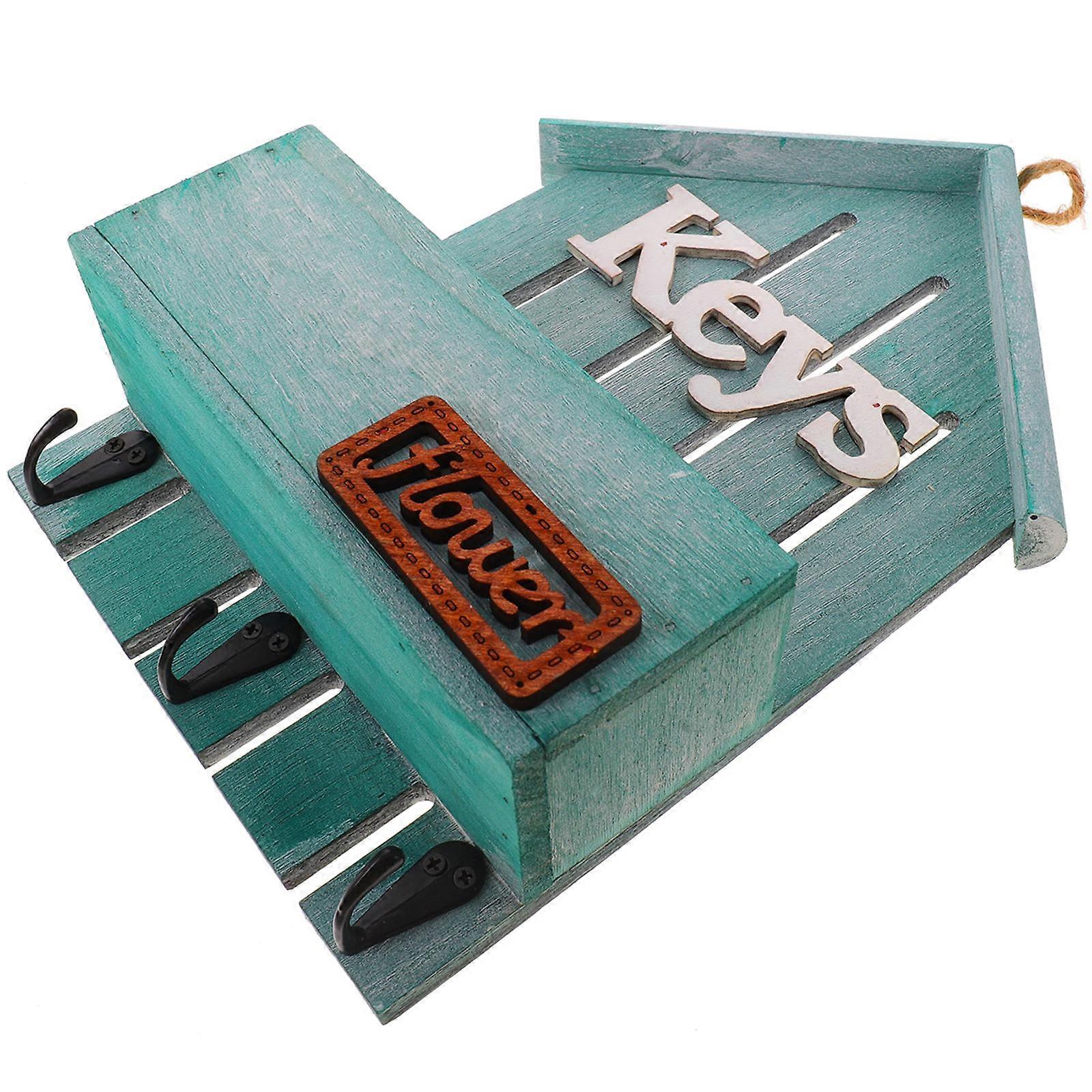 Rustic House Shape Key Holder Key Organizer Rack for Home 2Pcs