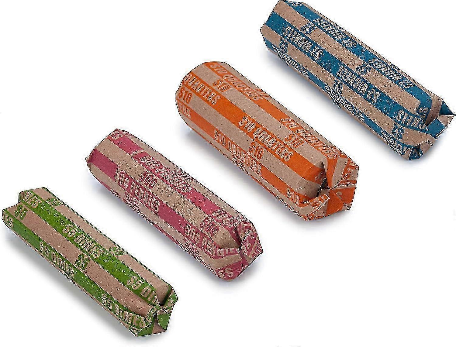 Assorted Flat Coin Wrappers - Striped Coin Roll Wrapper (125 Wrappers) 26-27s