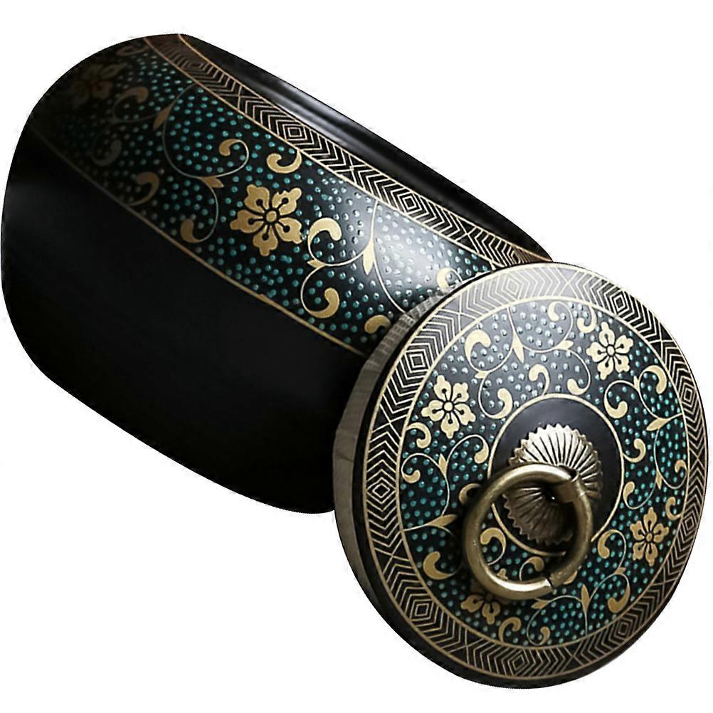 Black Ceramic Tea Canister for Storage 5Pcs Household Tea Container