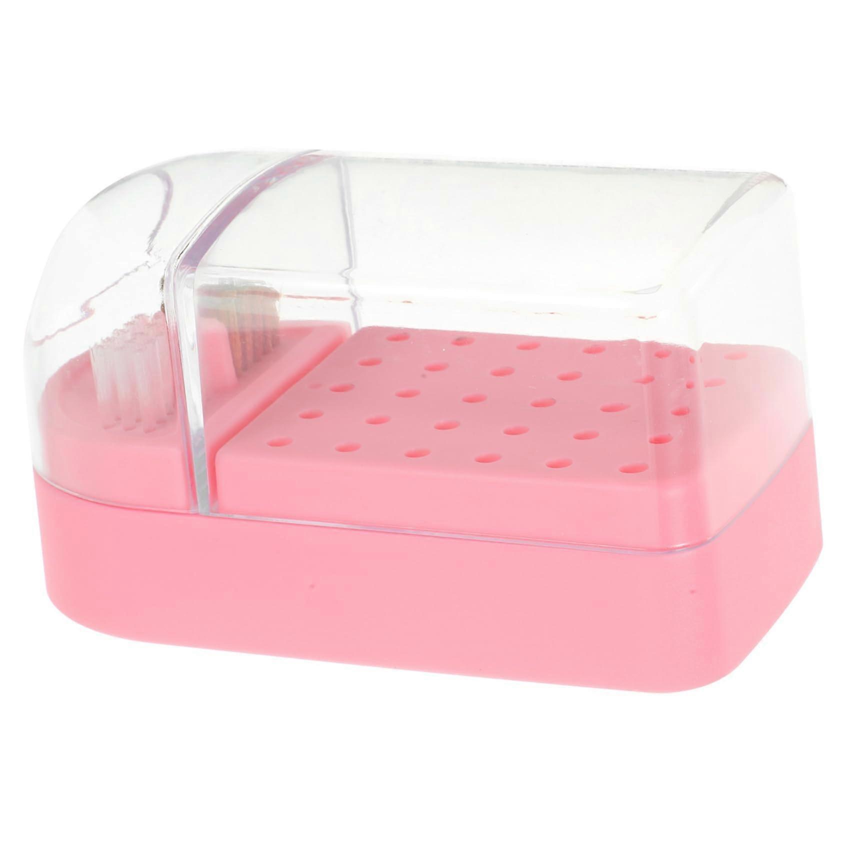 Nail Drill Bit Holder Clear Organizer Box for Manicure Bits Storage and Easy Access