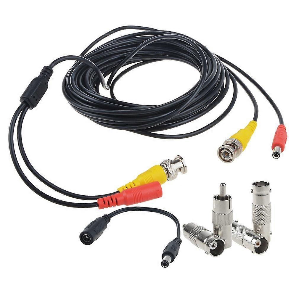 25ft CCTV Security Camera Cable BNC Video Power Cord Plug and Play Weatherproof for DVR