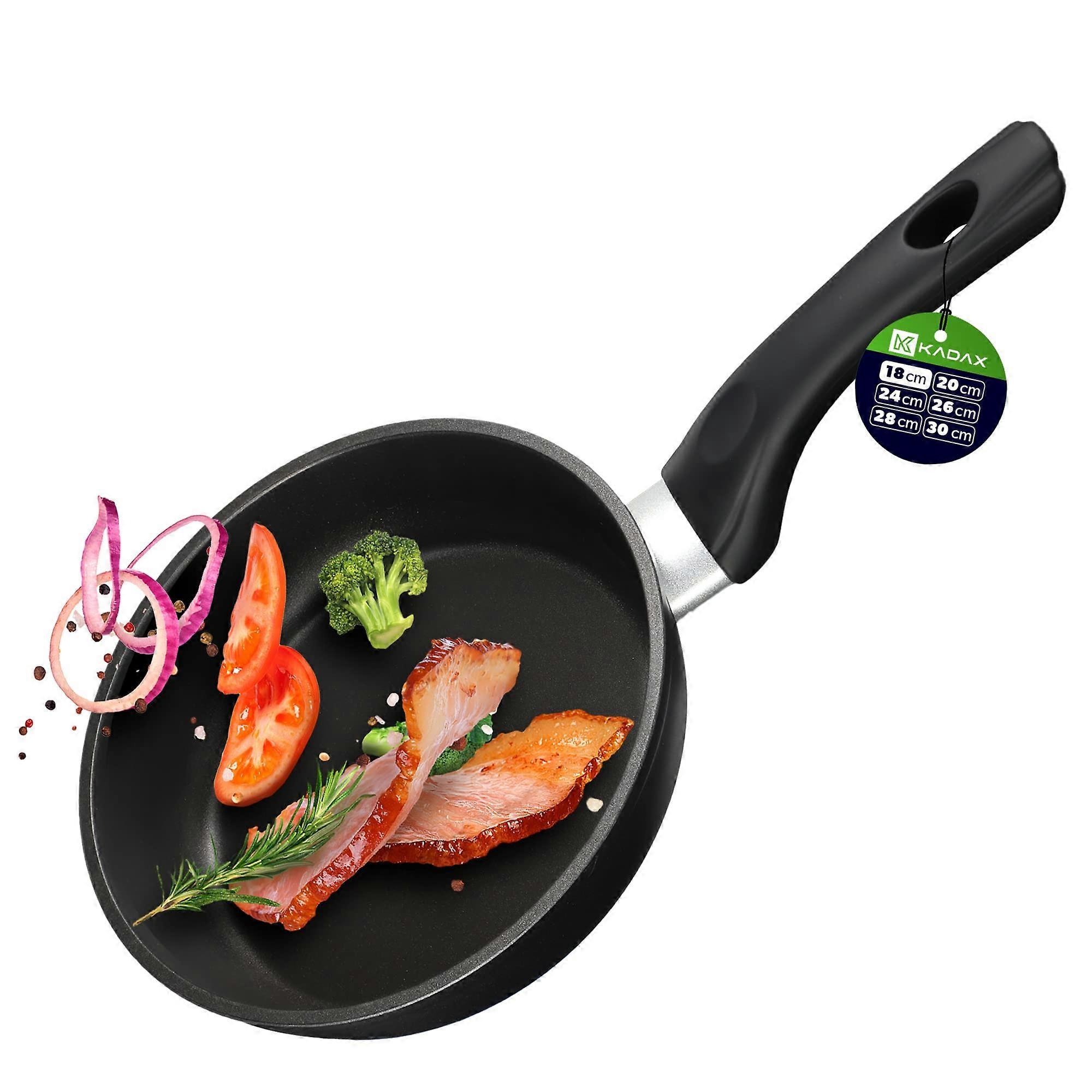 NonStick Frying Pan 18cm Aluminium TripleLayer Coating Induction Hob Compatible Plastic Handle