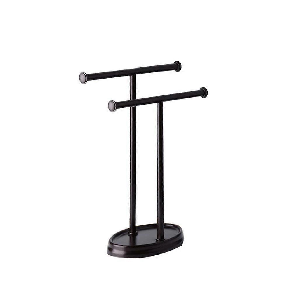 Stainless Steel Towel Rack Double Layer Floor Standing Holder RustResistant SpaceSaving Bathroom Accessory