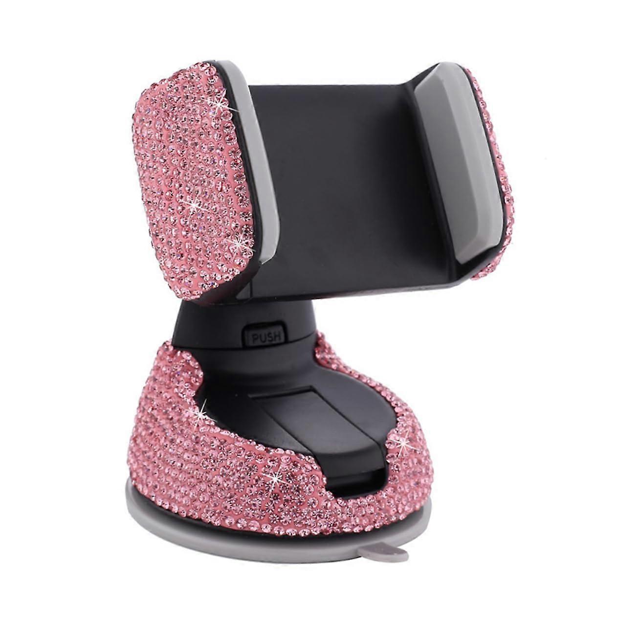 Bling Car Vent Phone Holder Pink Secure Mount for Navigation with Adjustable Viewing Angle