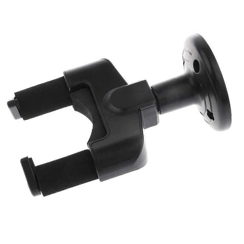 Ukulele Wall Mount Auto Lock Holder Black Secure Guitar Hanger for Home and Studio Display