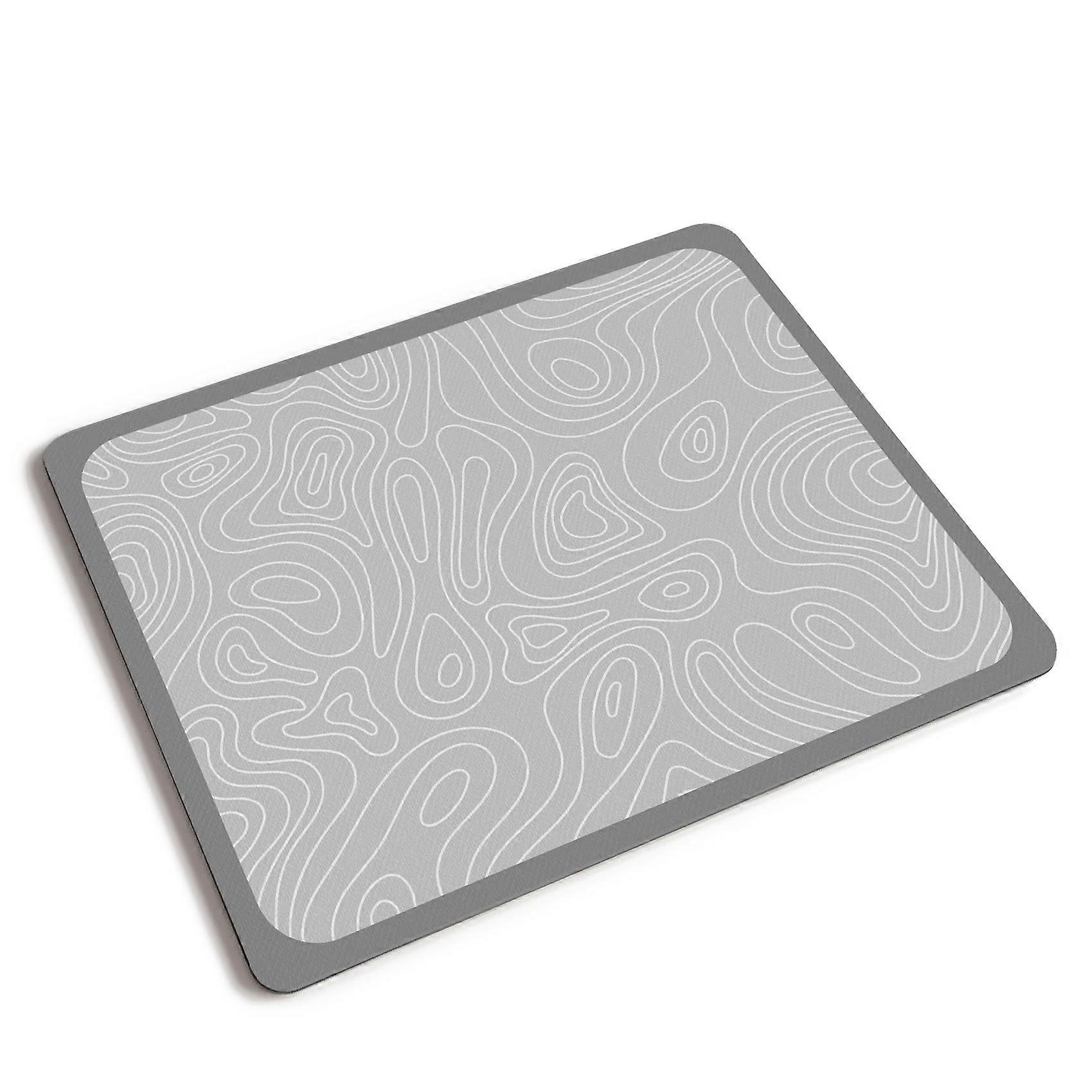 Fast Absorbent Dish Drying Mat 19.7x15.75in NonSlip PVC Kitchen Counter Protector Gray/White