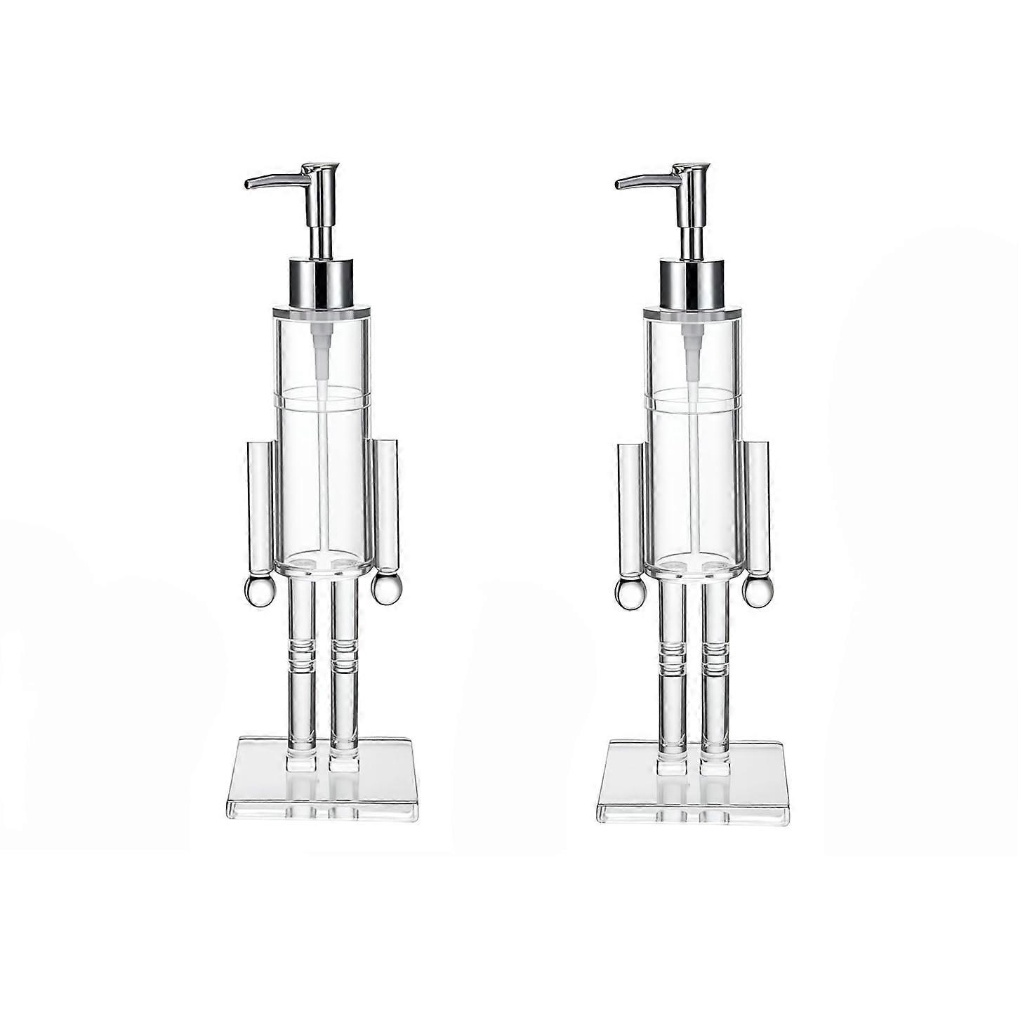 Christmas Nutcracker Soap Dispenser Set, Clear Acrylic for Bathroom or Kitchen, Easy OnePress Use