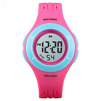 Veeki Kids LED Digitale Horloges Outdoor Sport Waterdicht voor Meisjes Jongens Leuke Multifunctionele Horloges met Lichtgevend Alarm Stopwatch voor Leeftijden 5-10Rose r