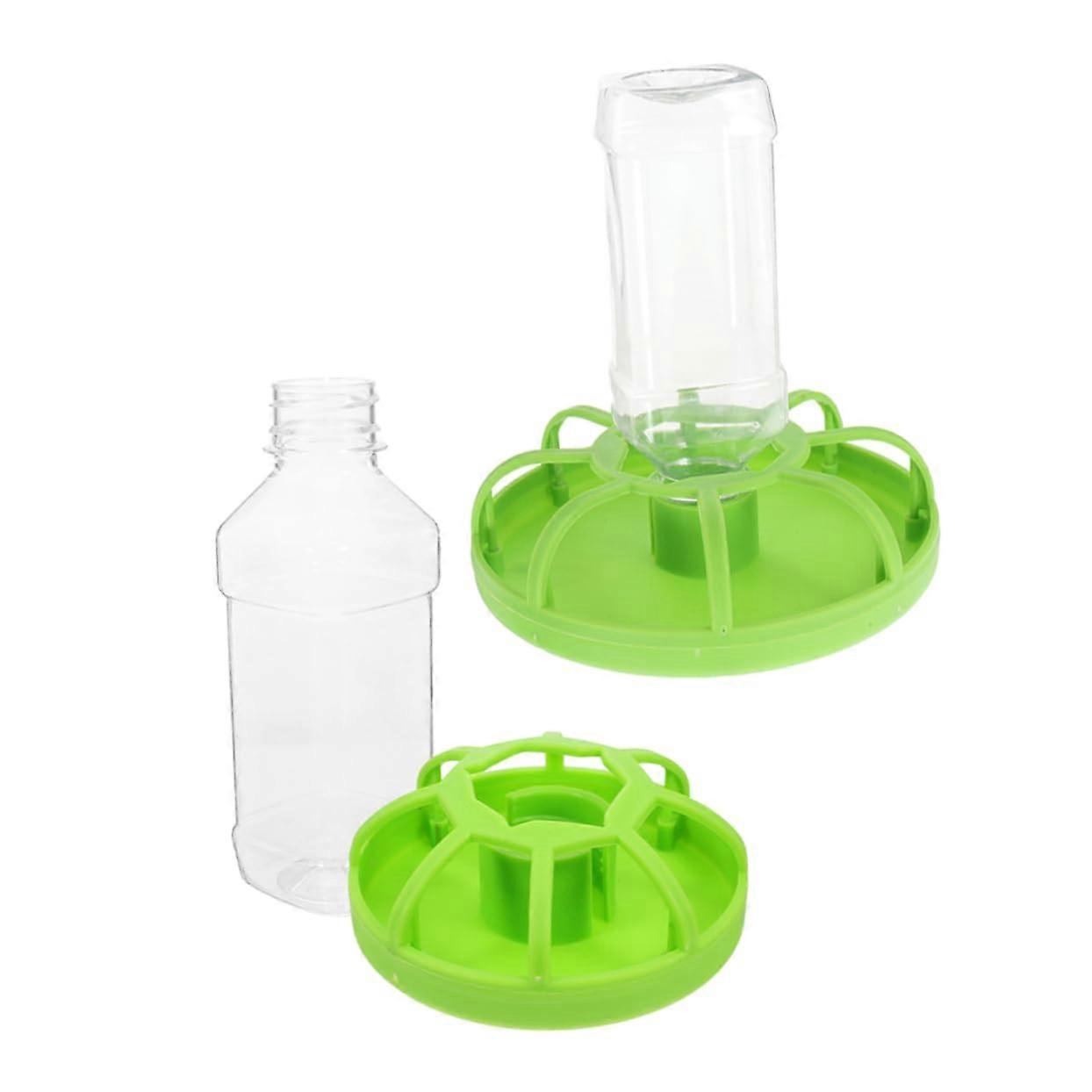 2 Sets Durable Poultry Feeder for Quail Chicks Ducks Parrots Easy Clean Robust Plastic Design