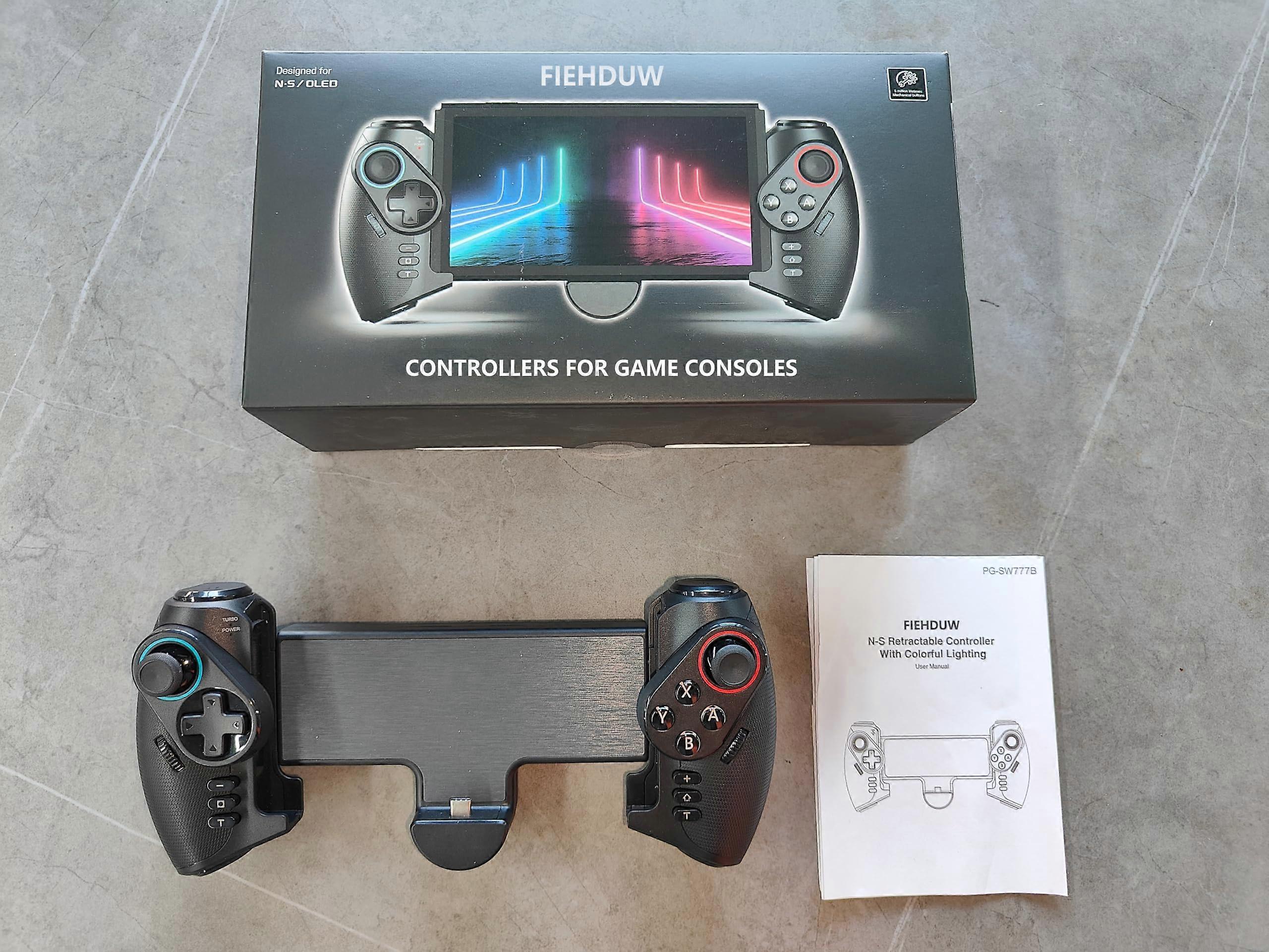 Controller for Nintendo Switch with Retractable Fit, Turbo, 4Level Vibration and Wired OLED Compatibility