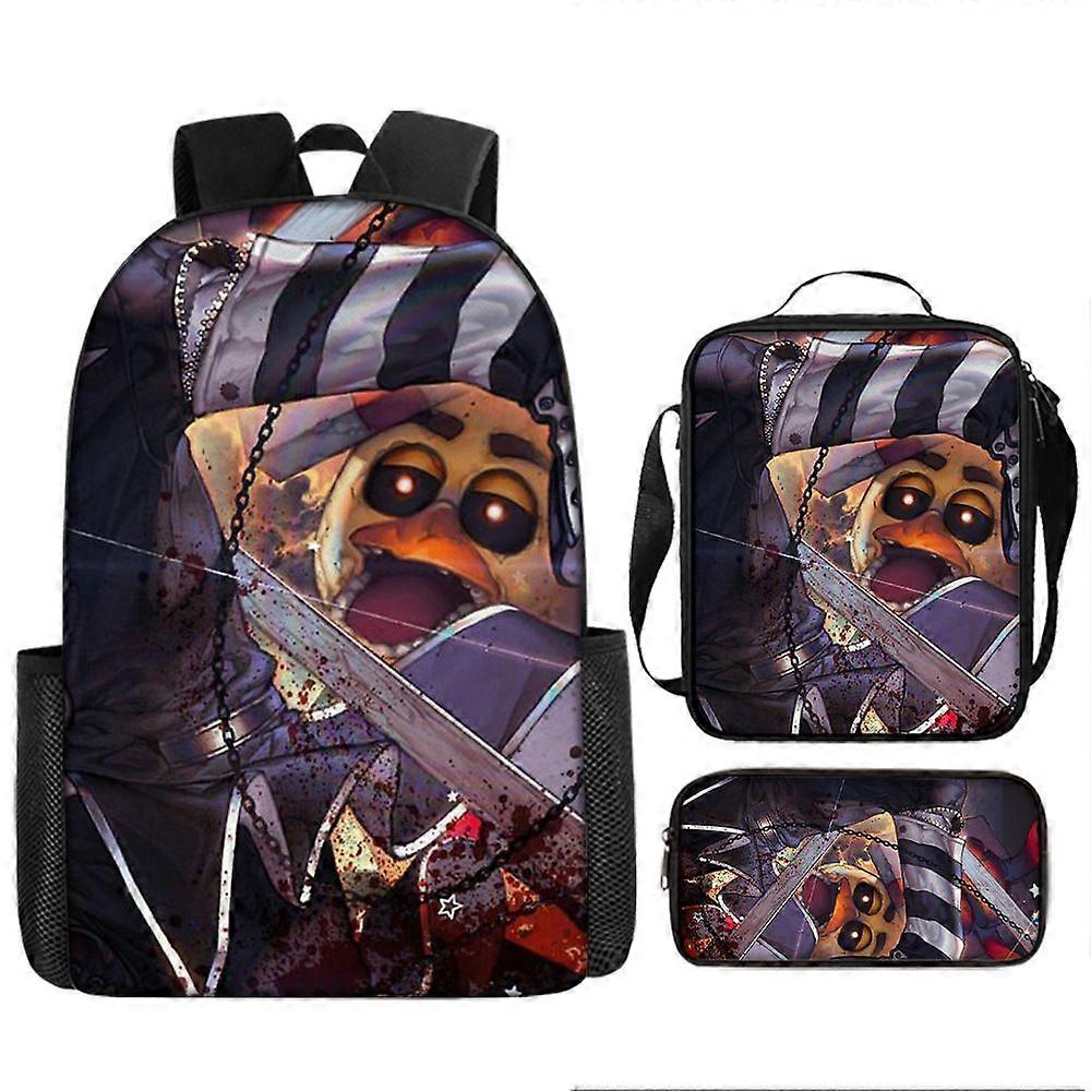 Five Nights Backpack, School Bag, Children's School Bag, Backpack, Men's Backpack, Laptop Backpack, Three-piece Backpack