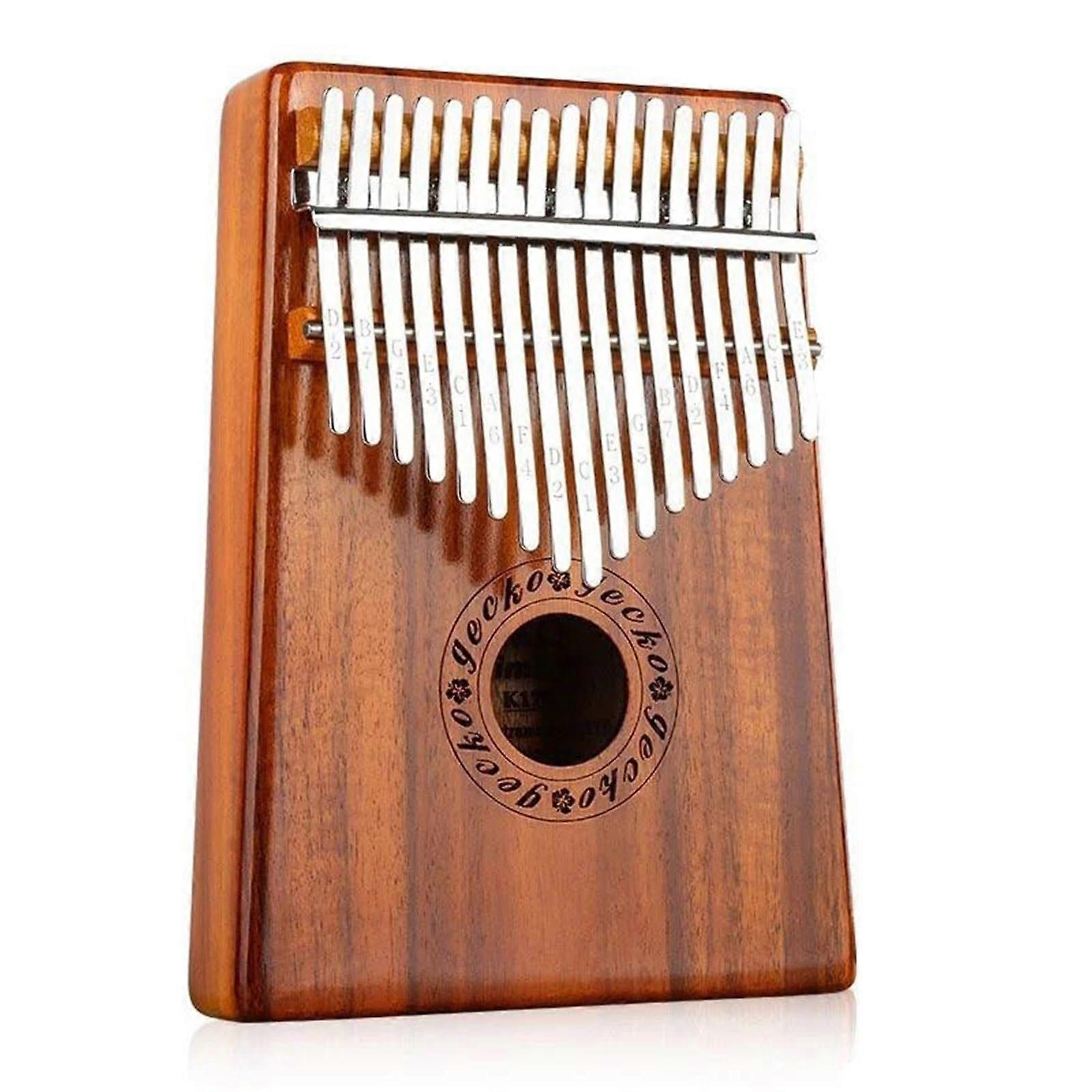 Kalimba 17 Keys Solid Wood Thumb Piano with Rich Resonant Tone and Portable Gig Bag