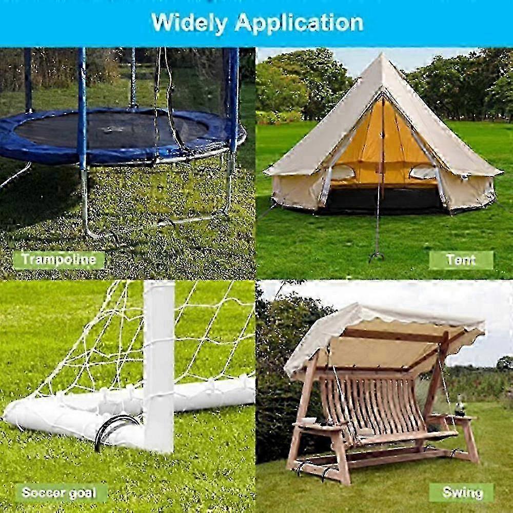 Premium markankare för studsmatta - U-format 8-delat kit för stark vind (silver)