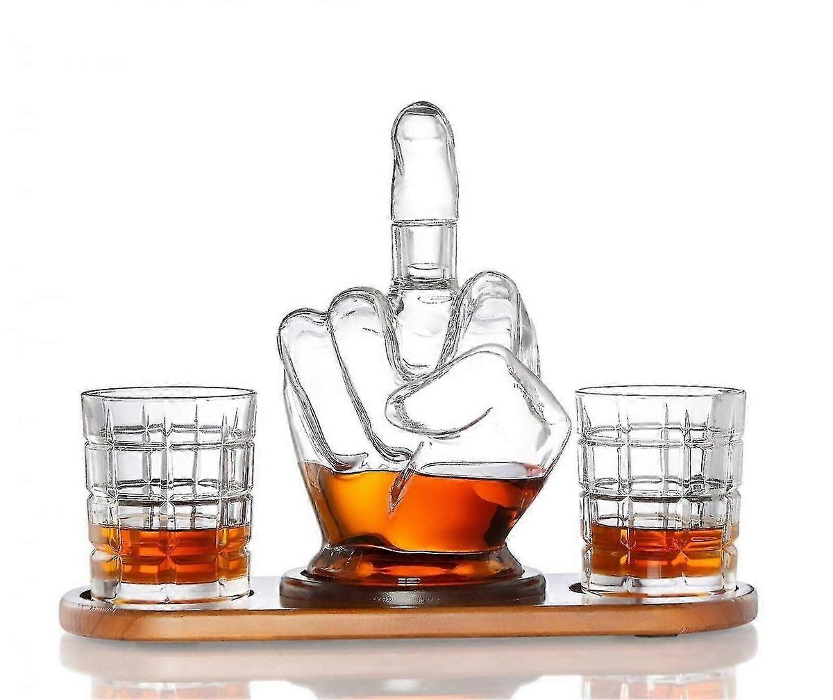 Funny Middle Finger 1L Whiskey Decanter Bar Decor Gift
