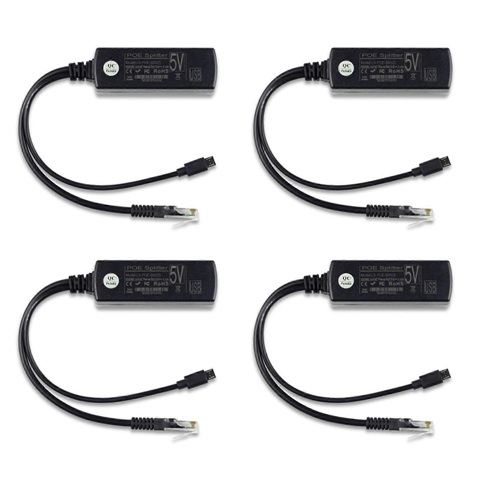 4X POE Power Supply Module Standard Isolated Splitter 48V to 5V2.4A USB Interface Splitter