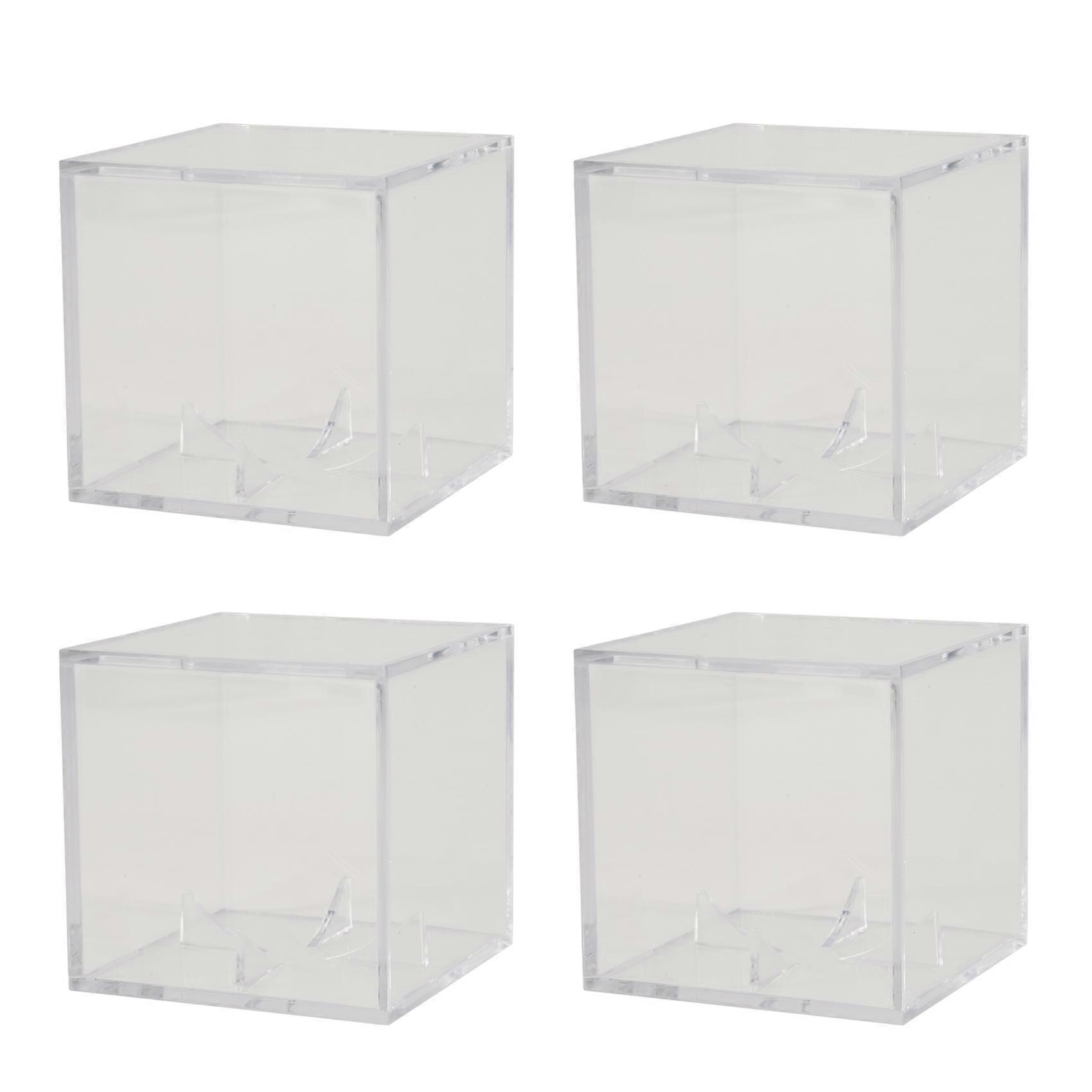 4Pcs Baseball Display Case,UV Protected Dustproof Acrylic Display Boxes,Clear Display Case for Baseball Memorabilia Ball